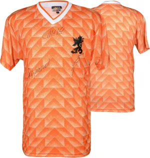 Marco Van Basten, Ruud Gullit, Frank Rijkaard Signed Autographed Netherlands Soccer Jersey (Fanatics COA)