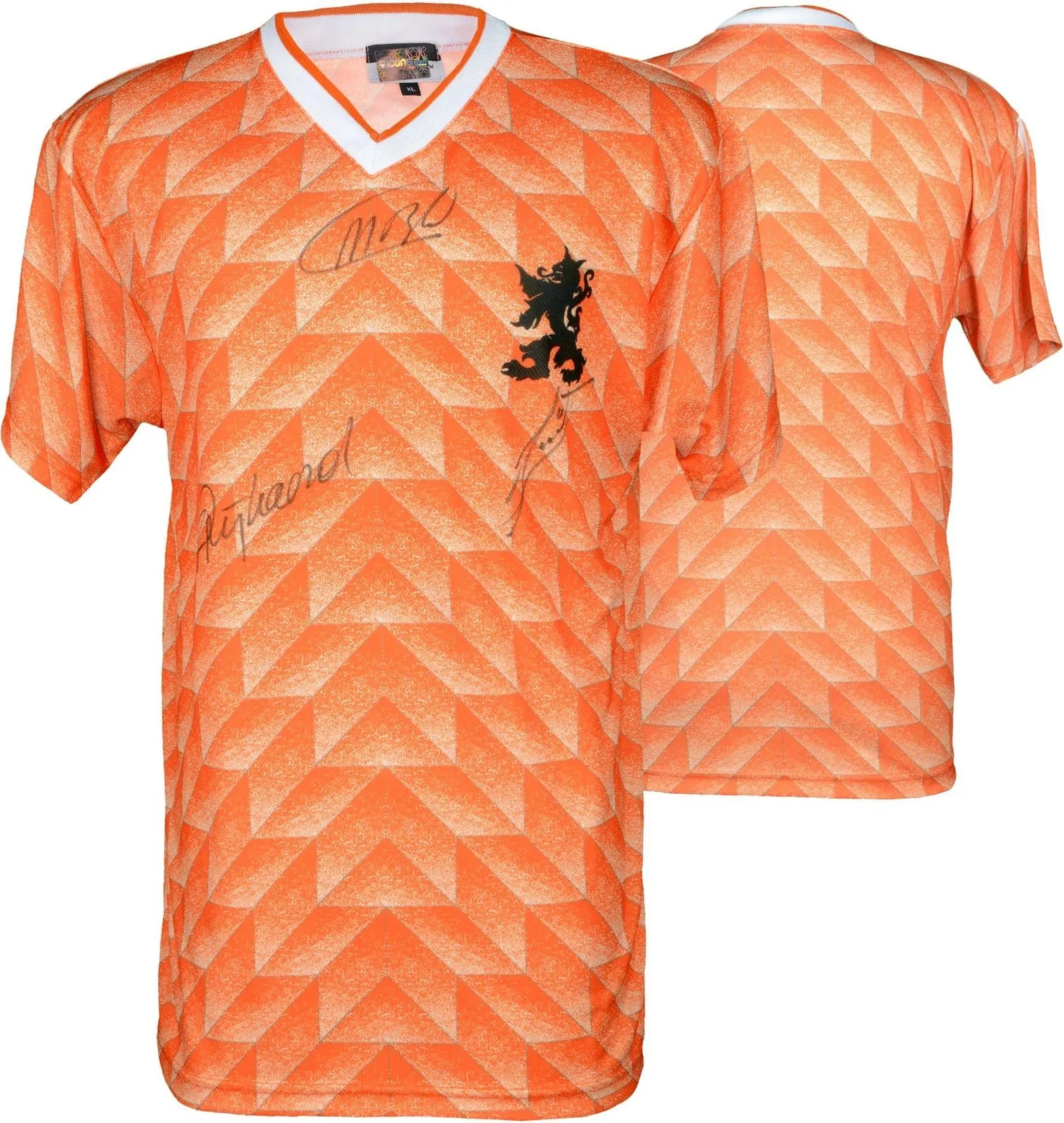 Marco Van Basten, Ruud Gullit, Frank Rijkaard Signed Autographed Netherlands Soccer Jersey (Fanatics COA)