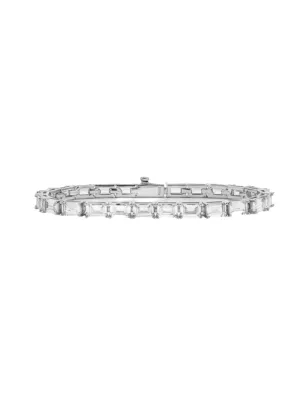 Melinda Maria Baby Grand Slam Tennis Bracelet in Silver/White