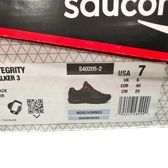 Men’s 7 Saucony Integrity Walker 3 - Black NEW in Box Sneakers Shoes FormFit