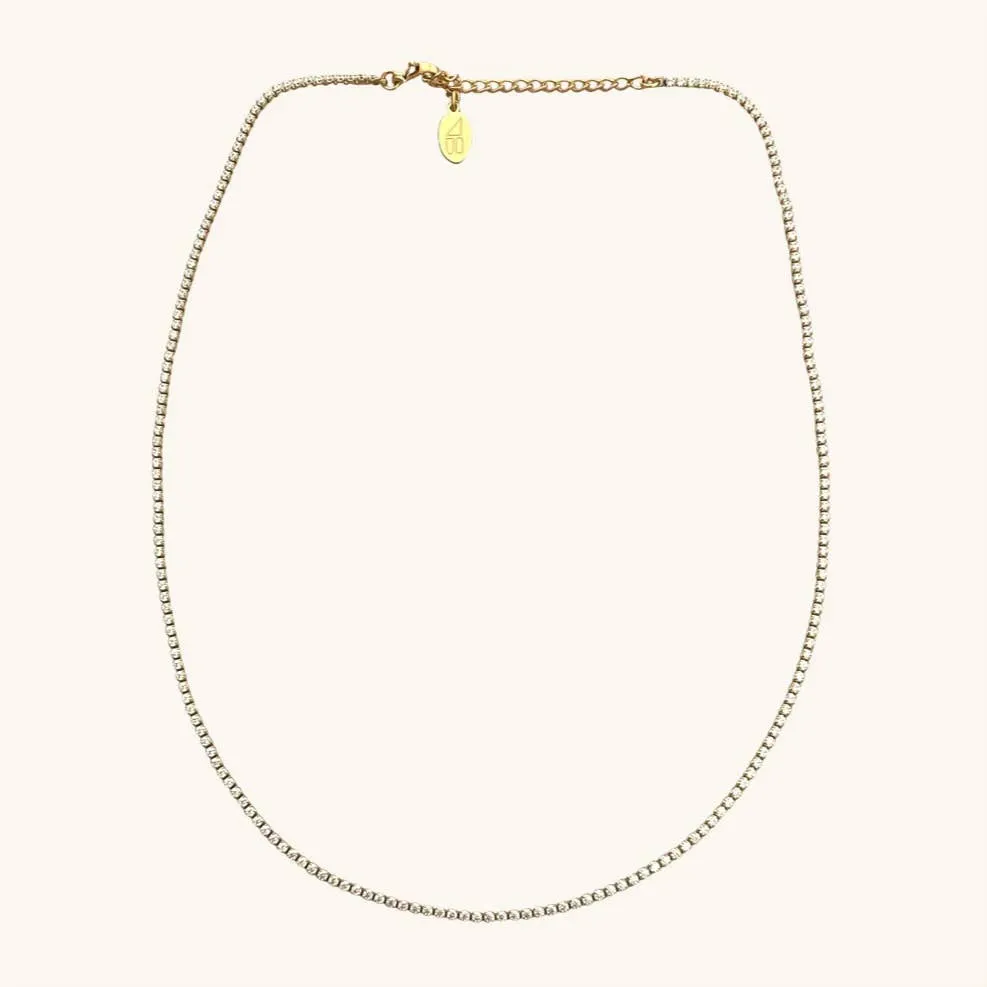 Micro Tennis Necklace Gold