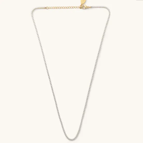 Micro Tennis Necklace Gold