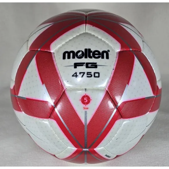 Molten FG4750 Soccer Ball Futbol Sz 5 Red White Silver ELITE Competition NEW