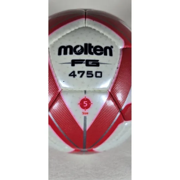 Molten FG4750 Soccer Ball Futbol Sz 5 Red White Silver ELITE Competition NEW