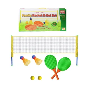 MY Family Tennis & Badminton Set With Balls, Shuttlecocks, Net & Raquet Racket