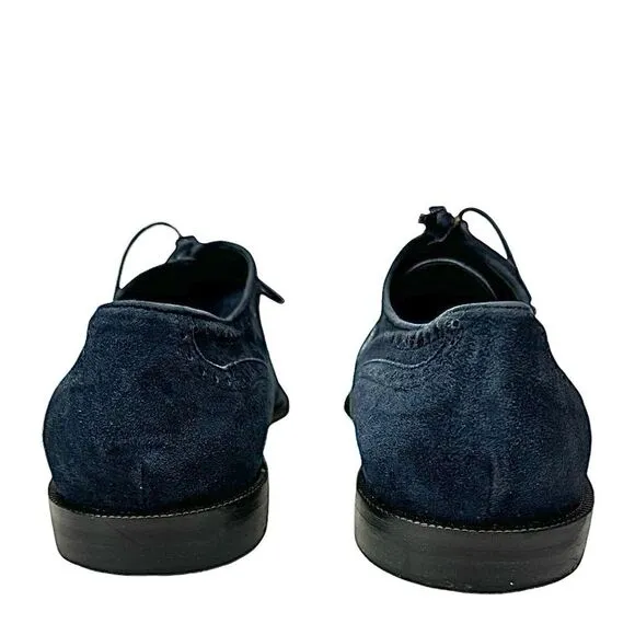 Nando Orsini Mens Blue Suede Square Toe Oxford Shoe Size 11 Medium Pre-Owned