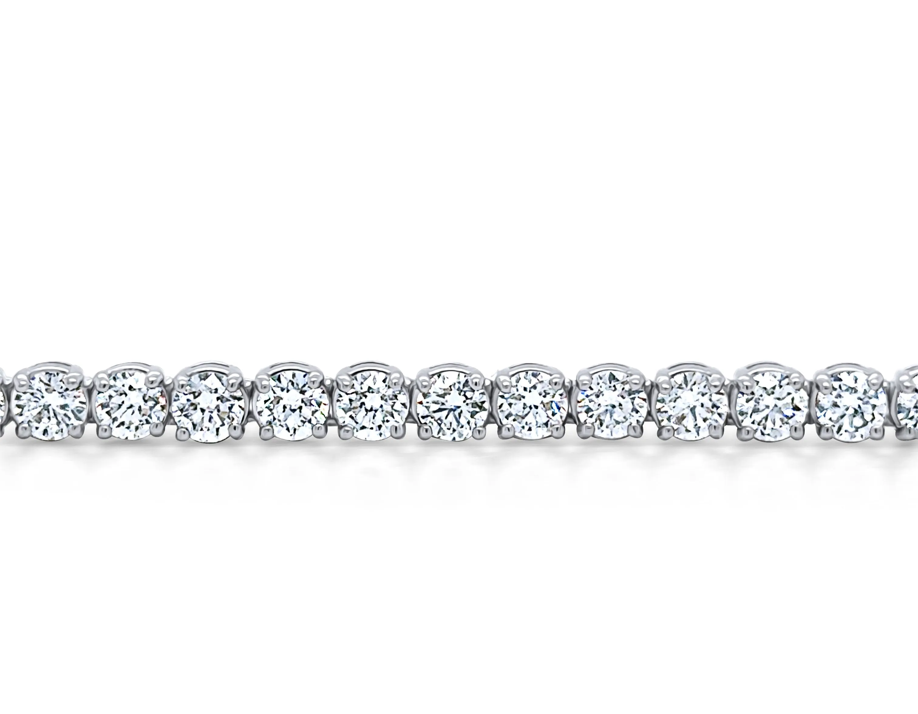 Necklace 18k Gold Tennis Round Diamonds 15.06cts