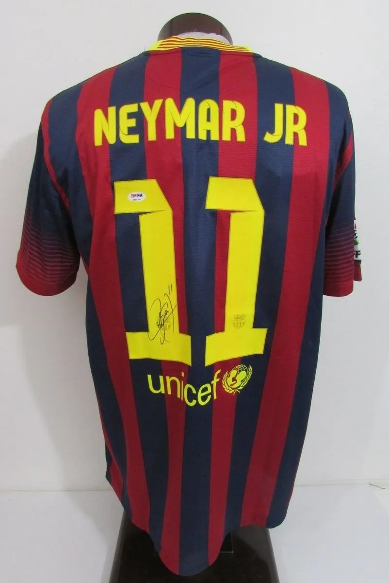 Neymar Signed Autographed Barcelona Soccer Jersey (PSA/DNA COA)