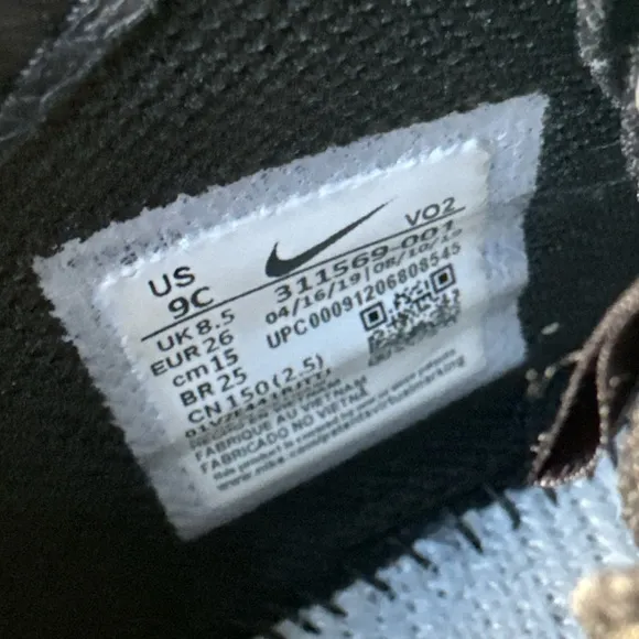 Nike ACG 4C Air Max Goadome ACG Black Boots Toddlers Size 12C Leather 311569-001