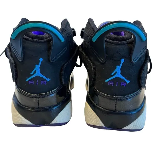 Nike Air Jordan 6 Rings GS Aqua Youth Size 5 Y 323419-001 Black Basketball Shoes