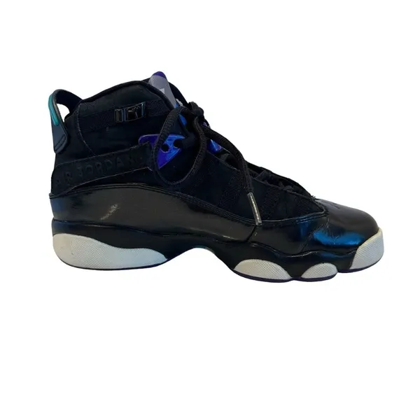 Nike Air Jordan 6 Rings GS Aqua Youth Size 5 Y 323419-001 Black Basketball Shoes
