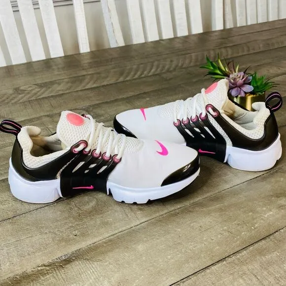 Nike Air Presto GS 'WHITE PINK BLAST' Athletic Sneakers 5 Youth