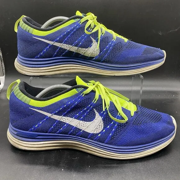 Nike Flyknit Lunar One Game Royal Volt Sz 12 Men's Shoes 554887-410