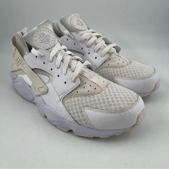 Nike Mens Air Huarache Utility Triple White Pure Platinum Running Shoe - Size 14