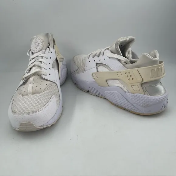 Nike Mens Air Huarache Utility Triple White Pure Platinum Running Shoe - Size 14