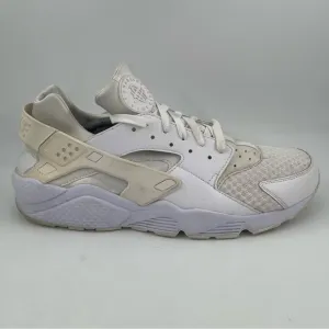 Nike Mens Air Huarache Utility Triple White Pure Platinum Running Shoe - Size 14