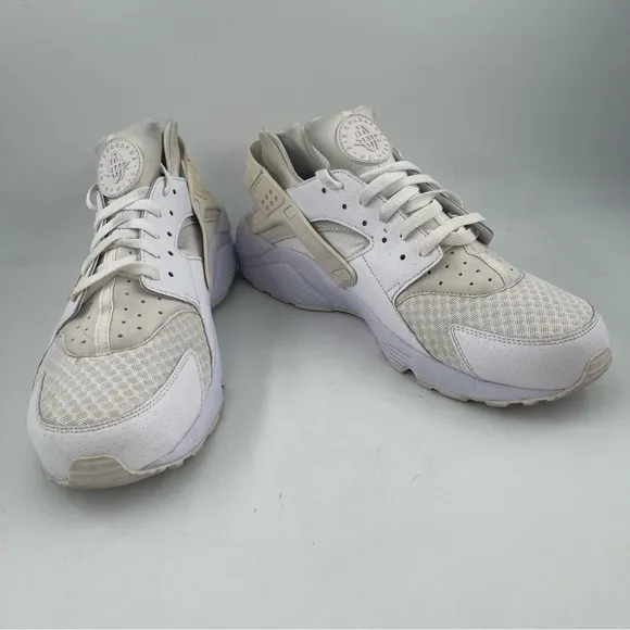 Nike Mens Air Huarache Utility Triple White Pure Platinum Running Shoe - Size 14