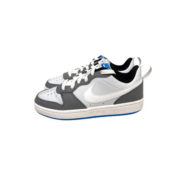 Nike Shoes Court Borough Low 'Recraft' White Grey Blue Sneakers Size Youth 4