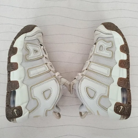 Nike Youth Air More Uptempo Mid Coconut Milk Team Gold Shoes DX1940-100 Size 11C