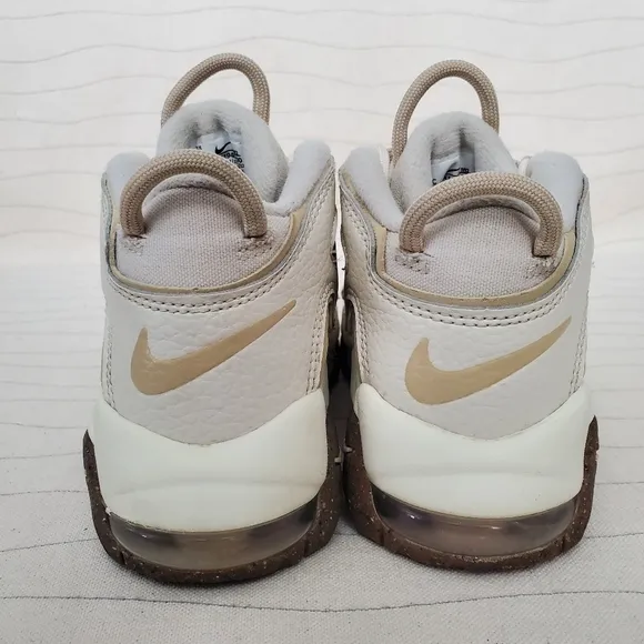 Nike Youth Air More Uptempo Mid Coconut Milk Team Gold Shoes DX1940-100 Size 11C