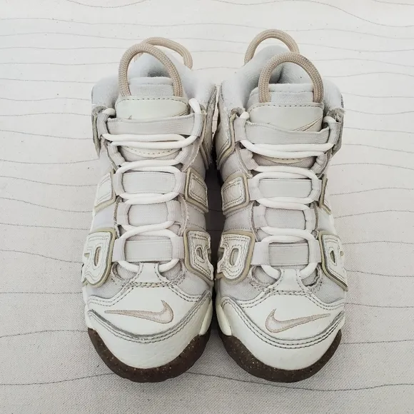 Nike Youth Air More Uptempo Mid Coconut Milk Team Gold Shoes DX1940-100 Size 11C