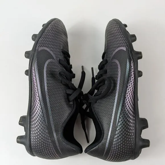 Nike Youth Cleats Size 1 Soccer Vapor 13 Mercurial Black AT8161-010 Black EUR 32