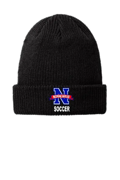 Nonnewaug Soccer  embroidered chunky knit beanie
