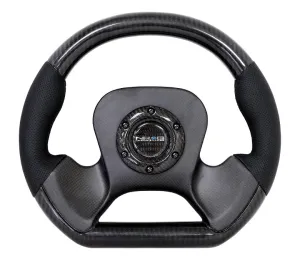 NRG ST-X10CF 320mm Carbon Fiber Center Plate Two Tone Carbon Fiber Steering Wheel with Leather Accent