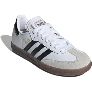 NWT Adidas Unisex-Child Samba Indoor Soccer Shoe ,White/Black/Gum-Size 2