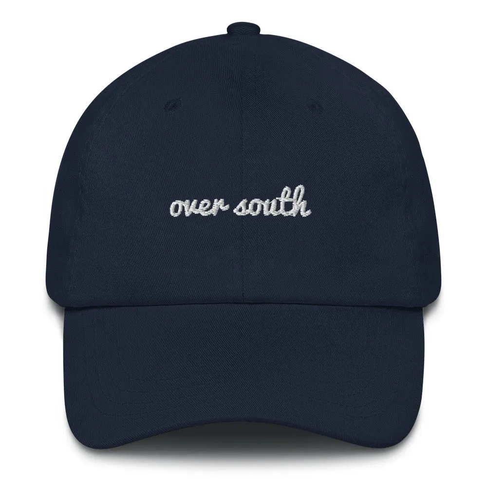 Over South Text Logo (White Text) Embroidered Dad Hat