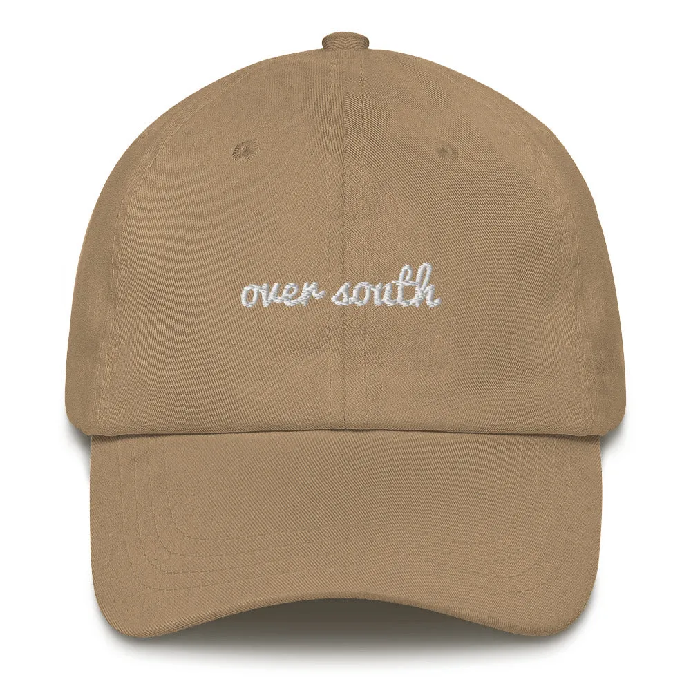 Over South Text Logo (White Text) Embroidered Dad Hat