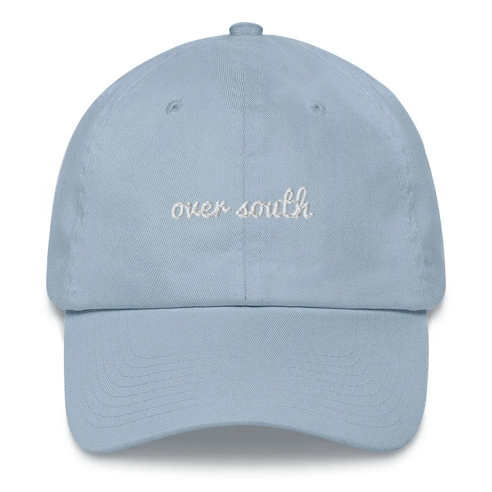 Over South Text Logo (White Text) Embroidered Dad Hat