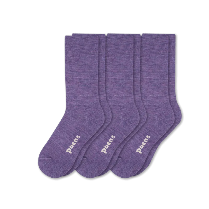 Pacas Womens Lightweight Alpaca Crew Socks 3-Pack