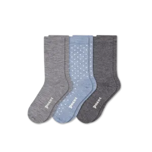 Pacas Womens Lightweight Alpaca Crew Socks 3-Pack