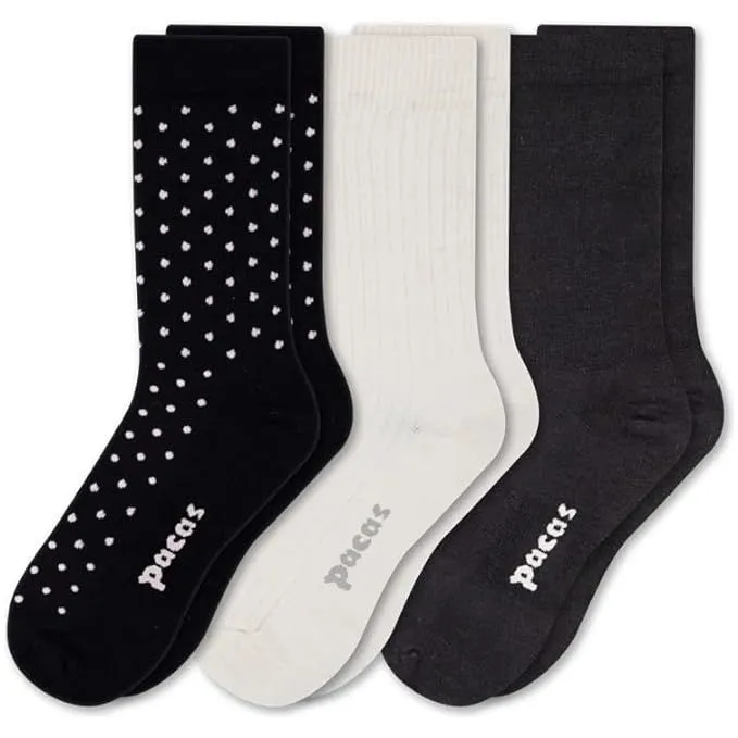Pacas Womens Lightweight Alpaca Crew Socks 3-Pack
