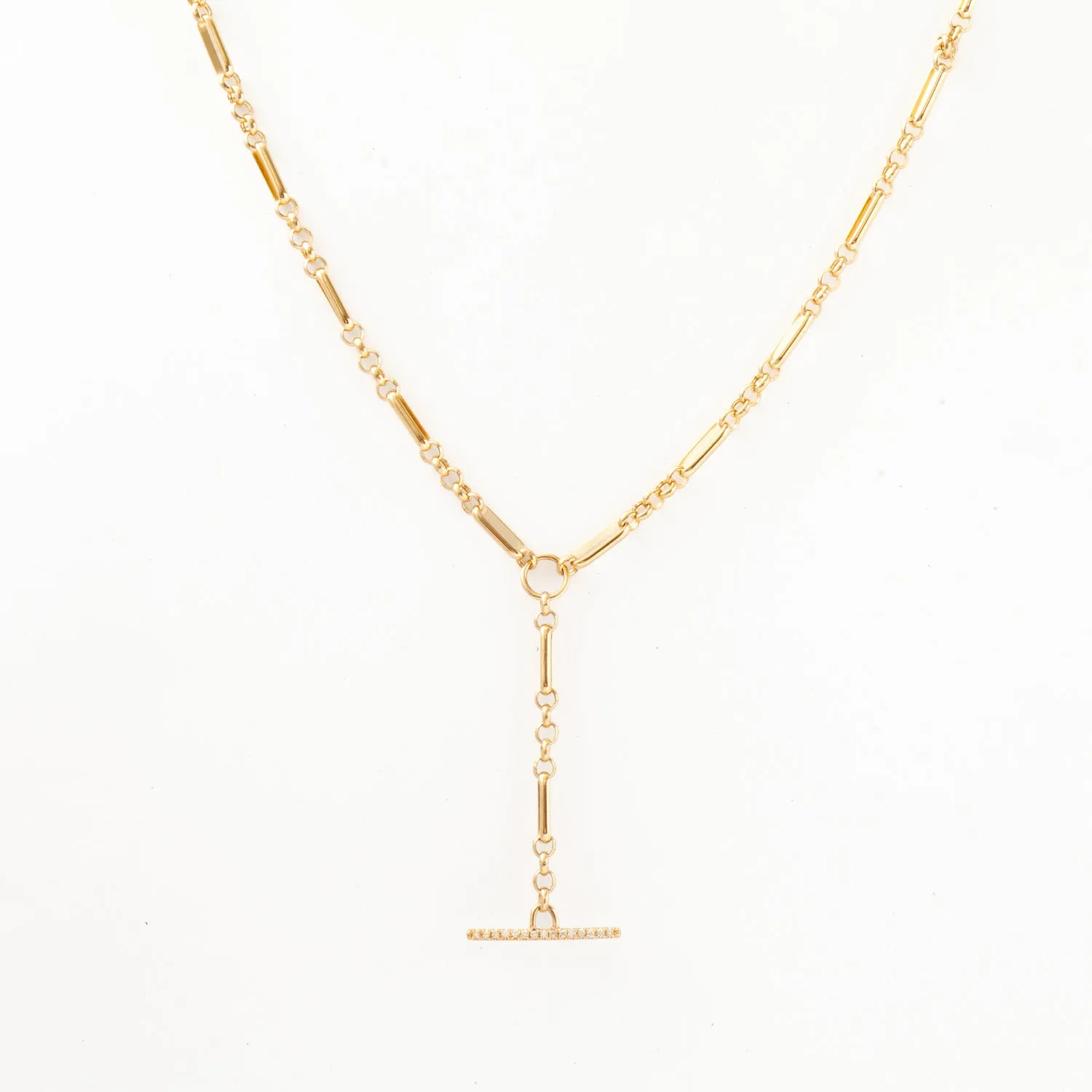 Pavé Toggle Lariat Necklace
