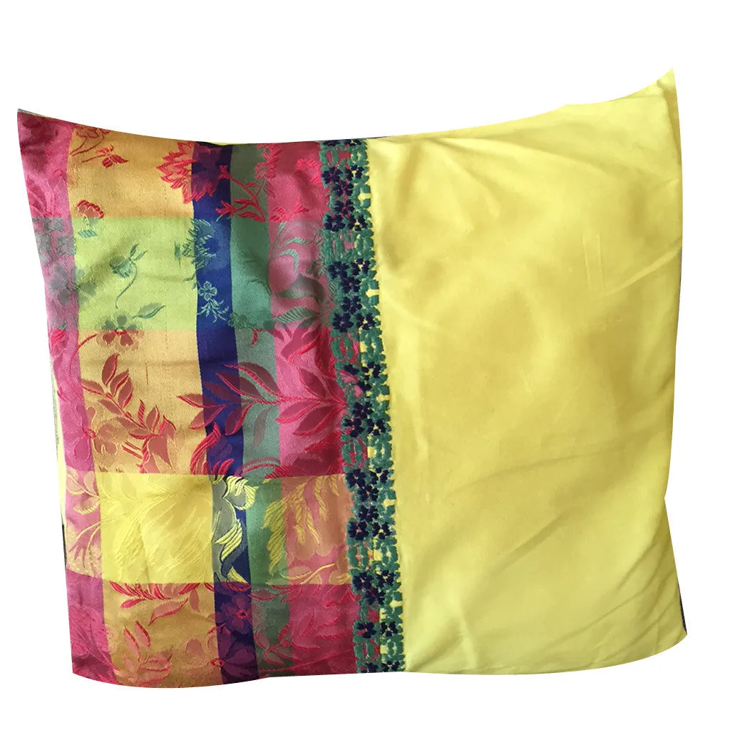Peela phool Yellow Flower Embroidered Cushion with Filler