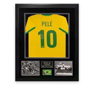 Pele Signed Autographed Jersey Custom Framed to 32x40 Beckett