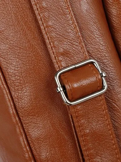 PU Leather Adjustable Strap Shoulder Bag