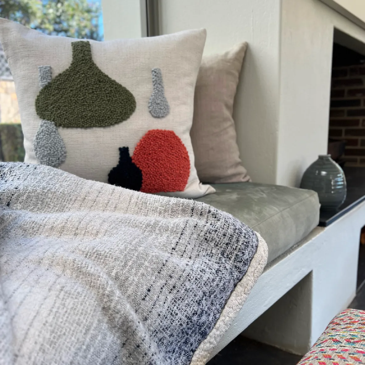 Punch Needle Scatter Cushion - Vessel Pattern 5 Vibrant