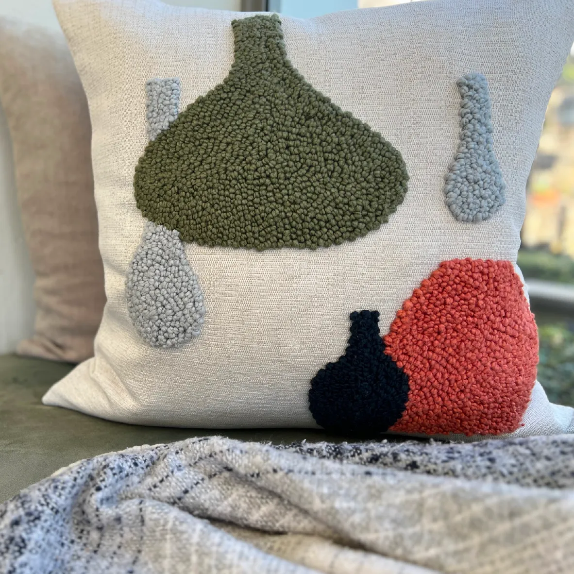 Punch Needle Scatter Cushion - Vessel Pattern 5 Vibrant