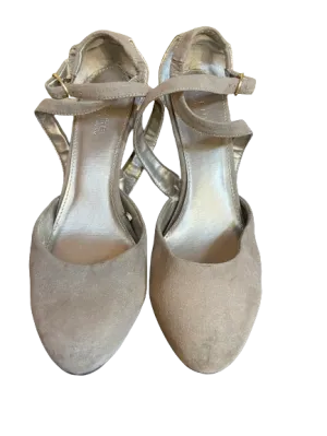 PURE Alfred Sung Grey Ankle Strap Heels
