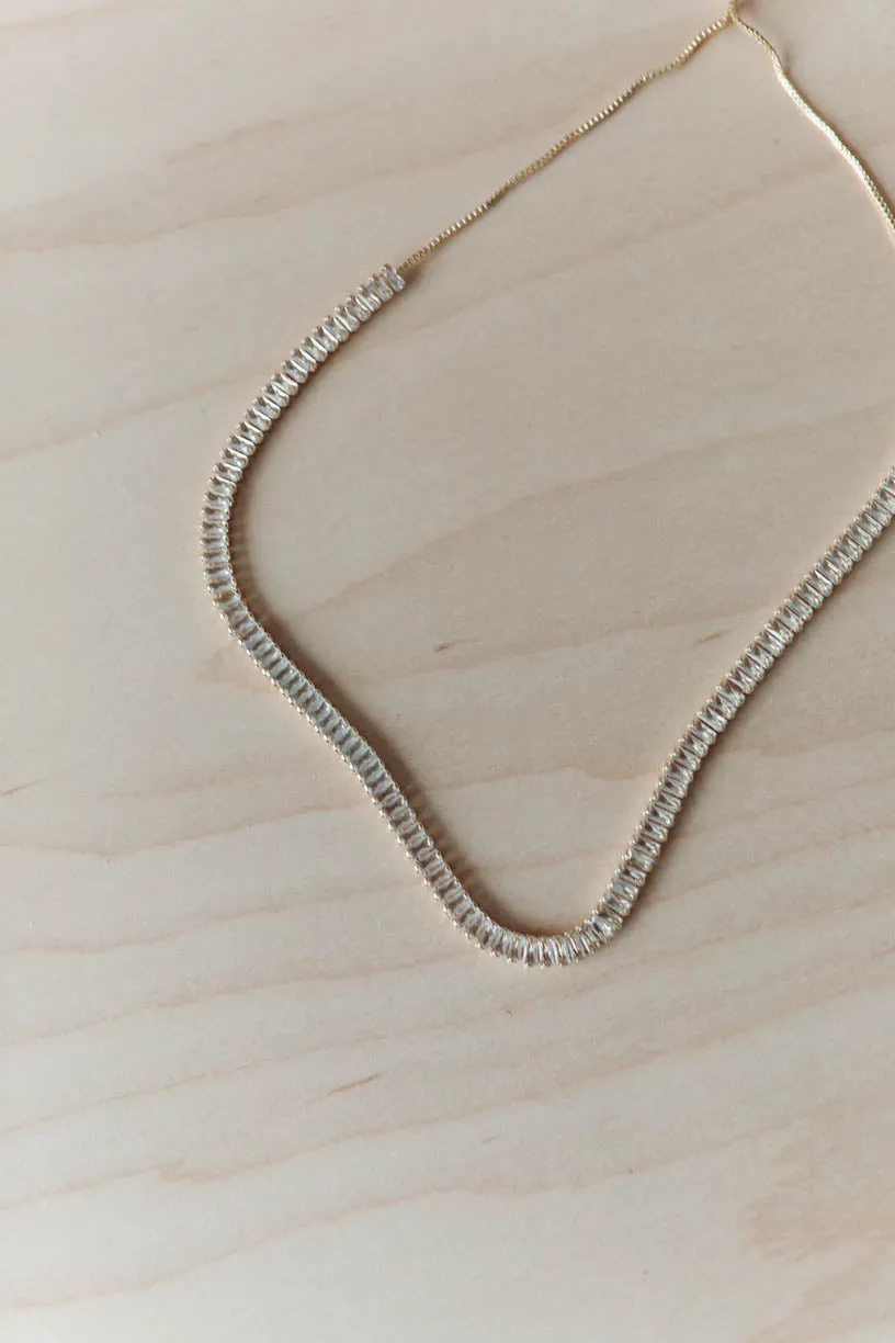 RAE: Baguette 18k Gold Plated Necklace