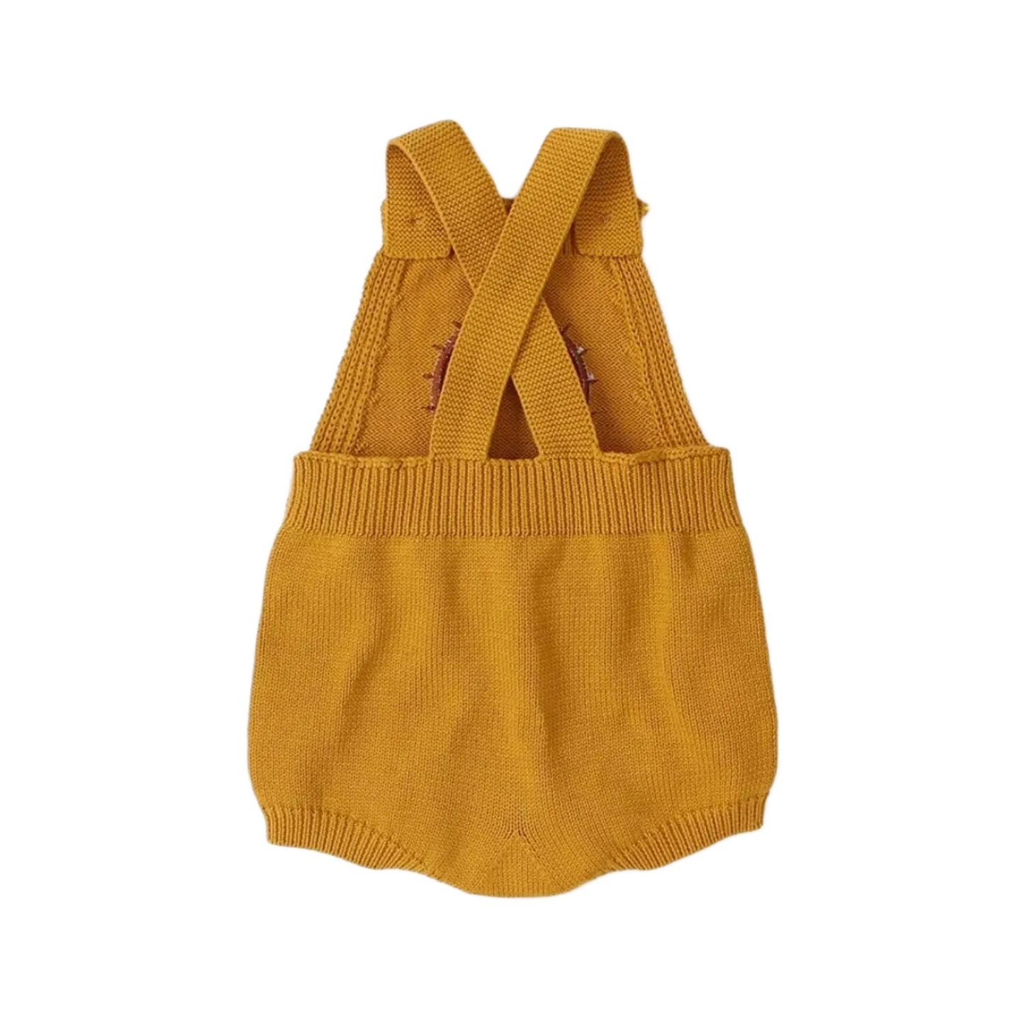 Rainbow Knitted Romper | Mustard