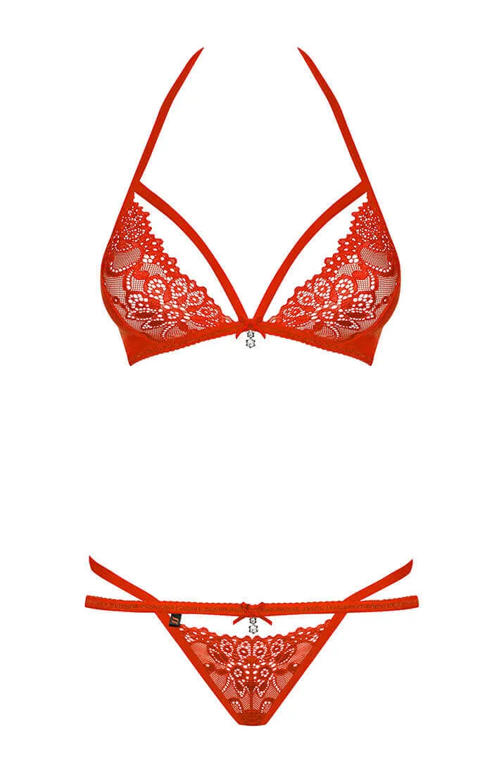 Red lace bra & panty set - The Waiting Game