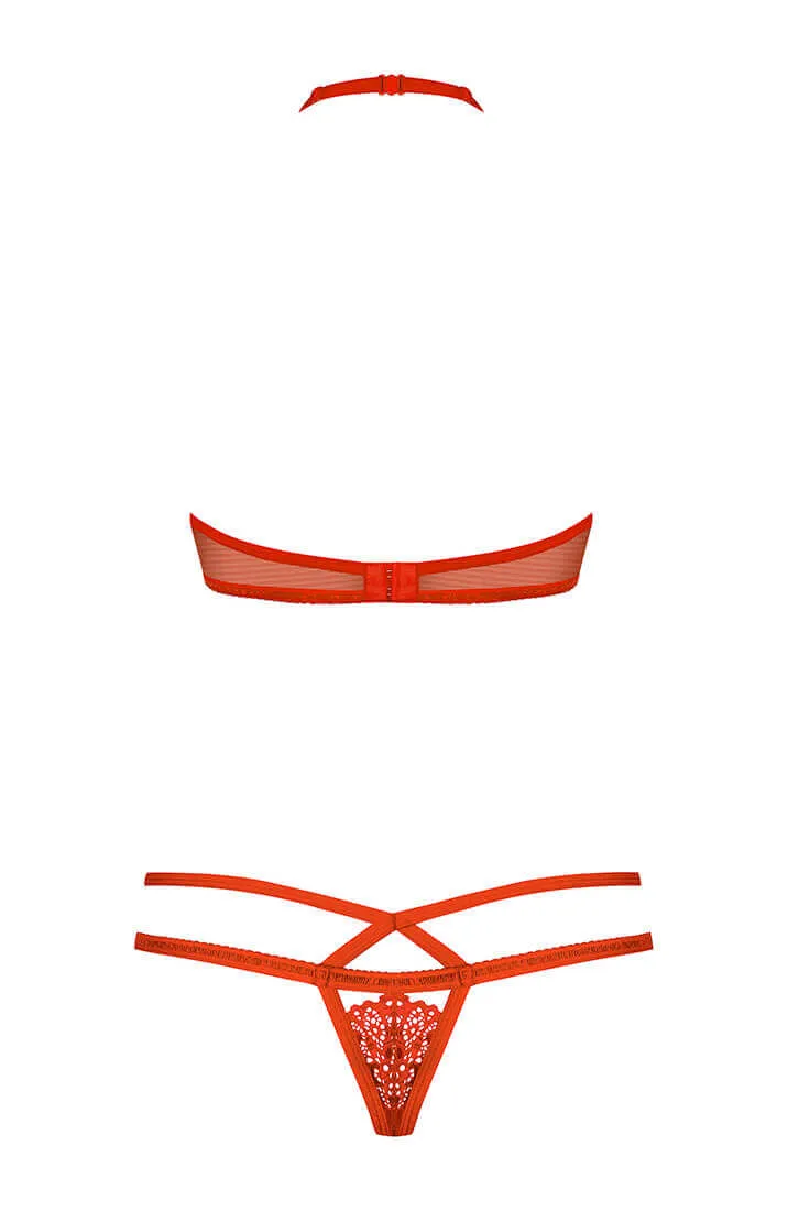 Red lace bra & panty set - The Waiting Game