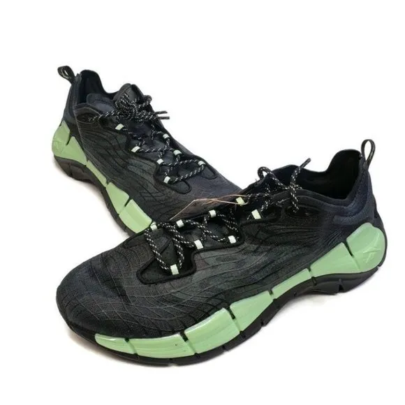 Reebok Zig Kinetica II Running Shoes Mens Size 10 G58281 Core Black Green Volt
