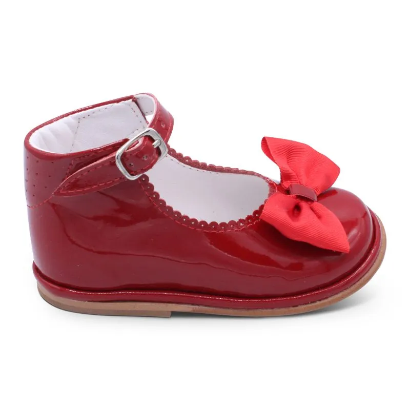'Rita' Girls Red Patent Ankle Strap Shoes
