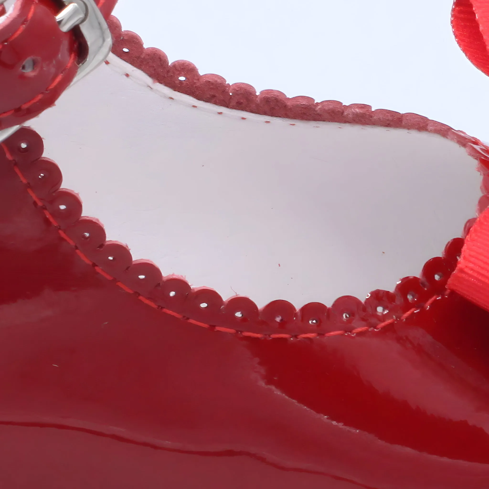 'Rita' Girls Red Patent Ankle Strap Shoes