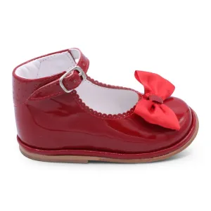 'Rita' Girls Red Patent Ankle Strap Shoes